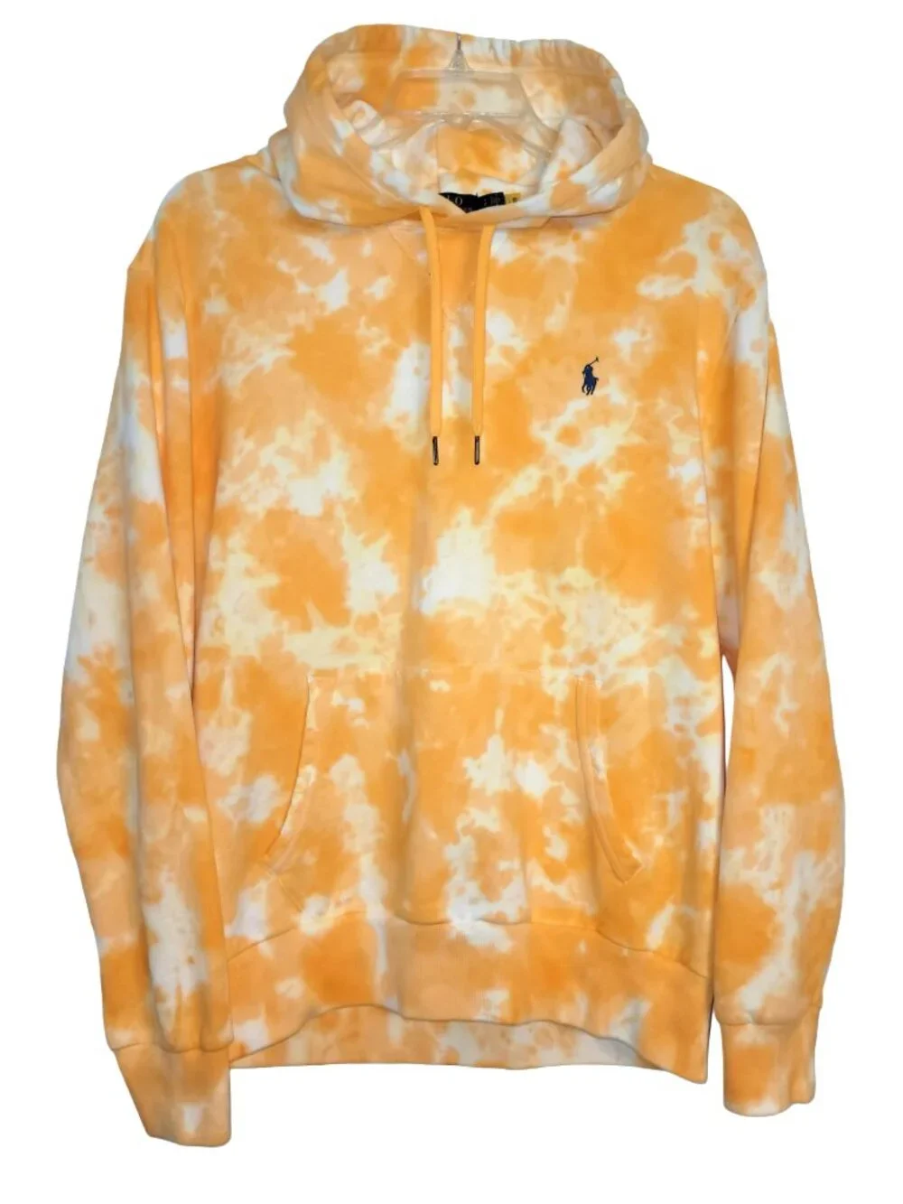 POLO Ralph Lauren Cotton Terry Tie Dye Hoodie in Sailing Orange
